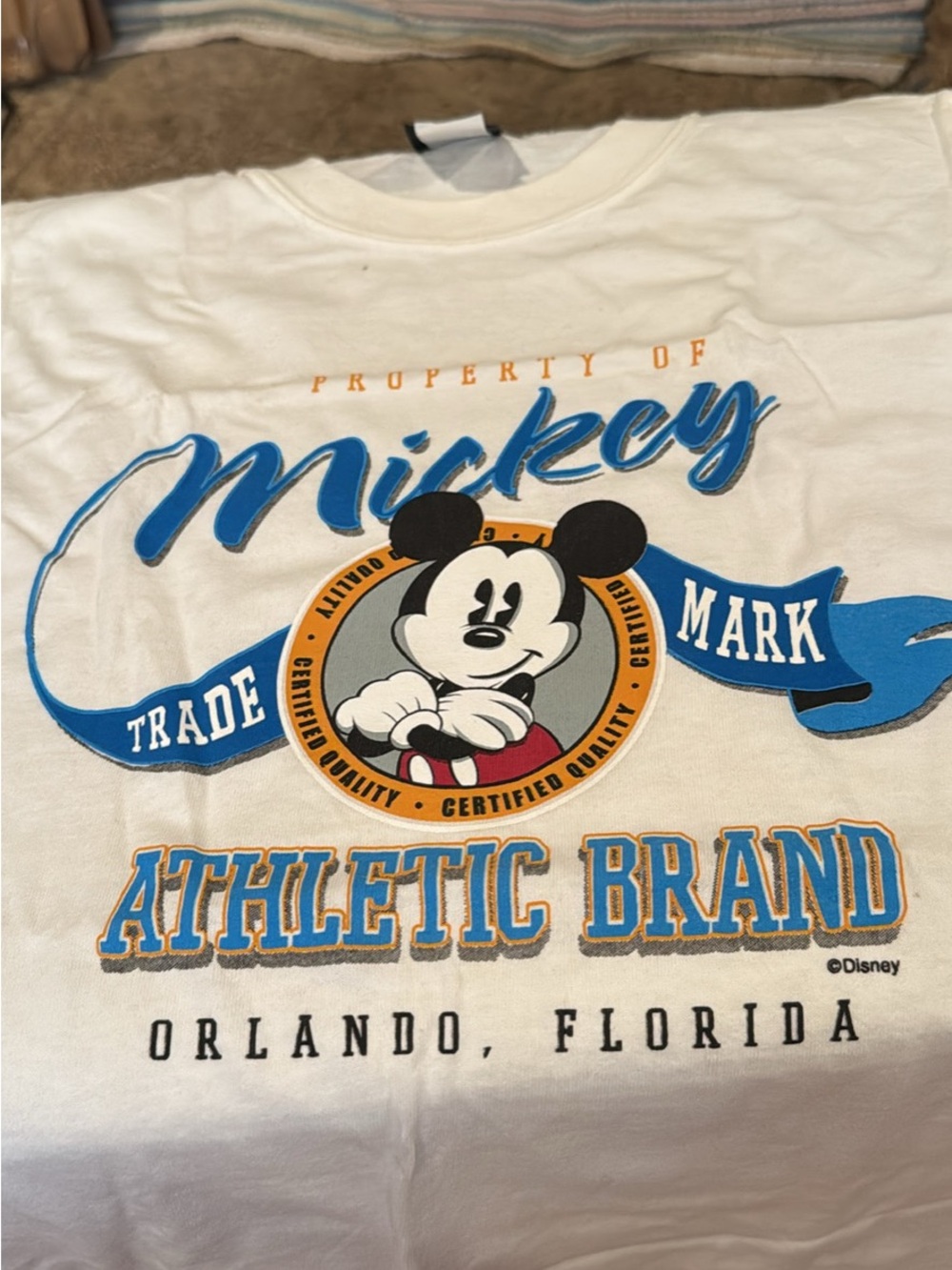 vintage Disney Mickey White Adult Graphic Tee - Athletic Brand